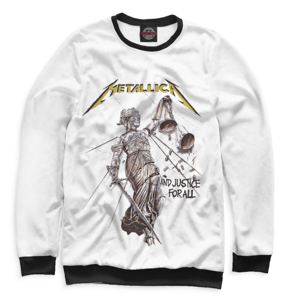 Свитшот для девочек с изображением Metallica And Justice for All цвета Белый