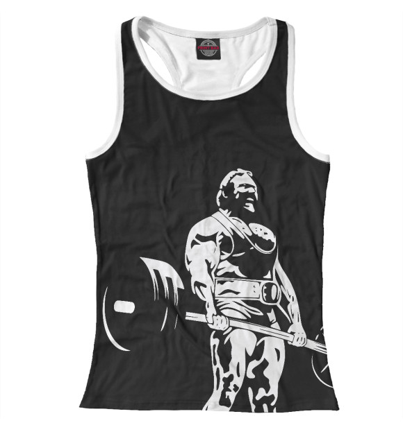 Женская майка-борцовка с изображением Бодибилдинг цвета Белый