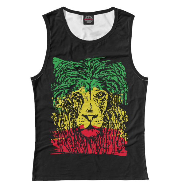 Майка для девочки с изображением Rasta Lion цвета Белый