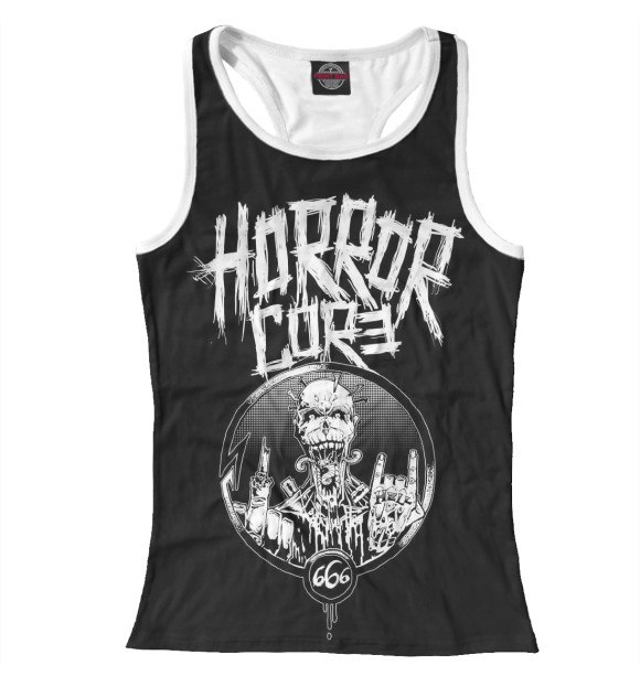 Женская майка-борцовка с изображением Horrorcore цвета Белый