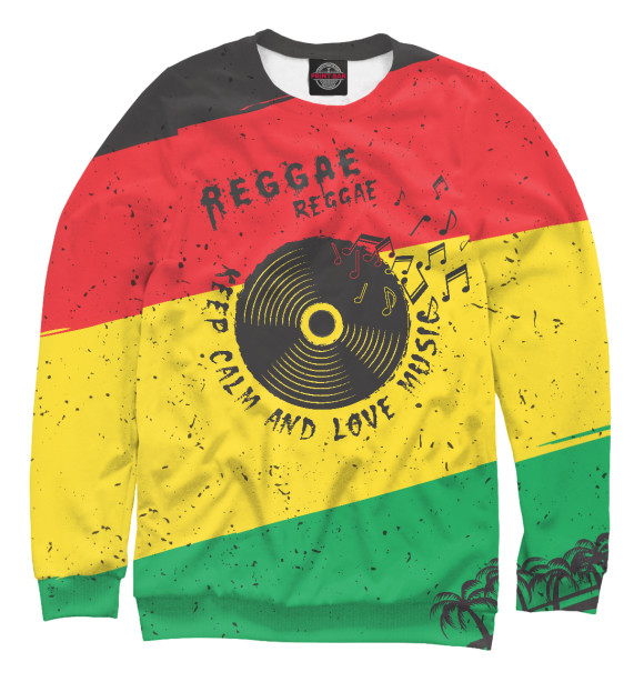 Женский свитшот с изображением Reggae цвета Белый