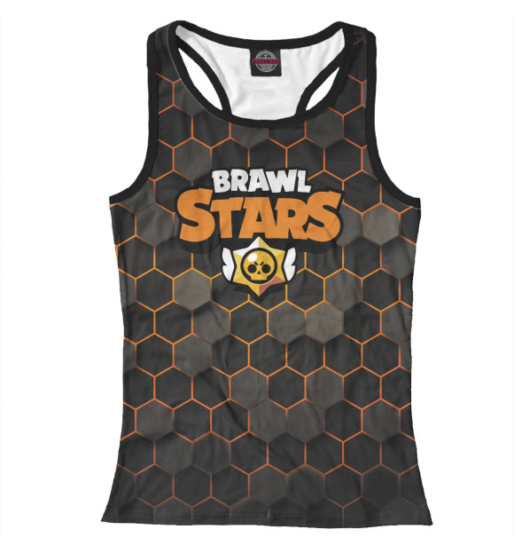 Женская майка-борцовка с изображением Brawl Stars цвета Белый