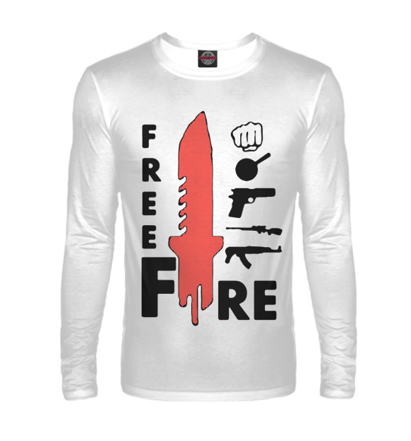 Мужской лонгслив с изображением Garena Free Fire цвета Белый