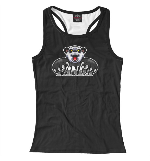 Женская майка-борцовка с изображением Панда цвета Белый