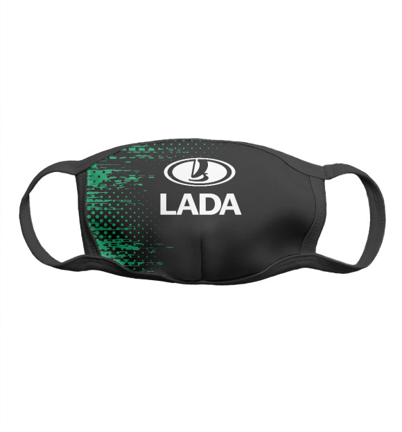 Маска тканевая с изображением LADA цвета Белый