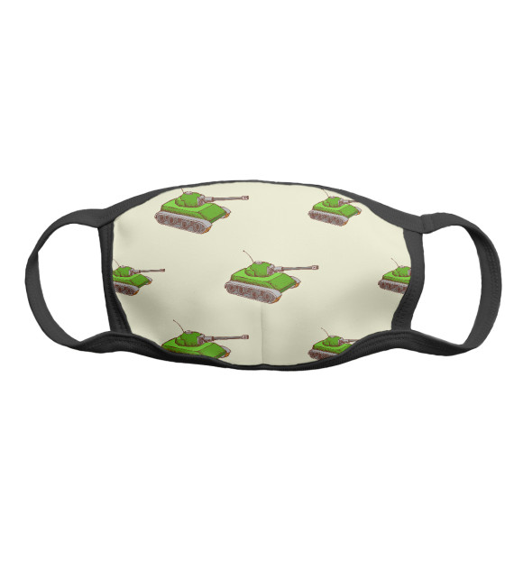 Маска тканевая с изображением Танчики цвета Белый