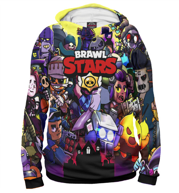 Мужское худи с изображением Brawl Stars цвета Белый