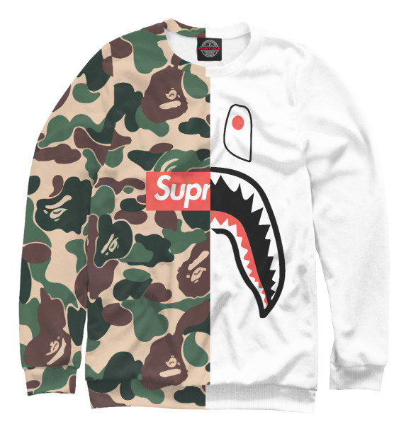 Свитшот для мальчиков с изображением BAPE цвета Белый