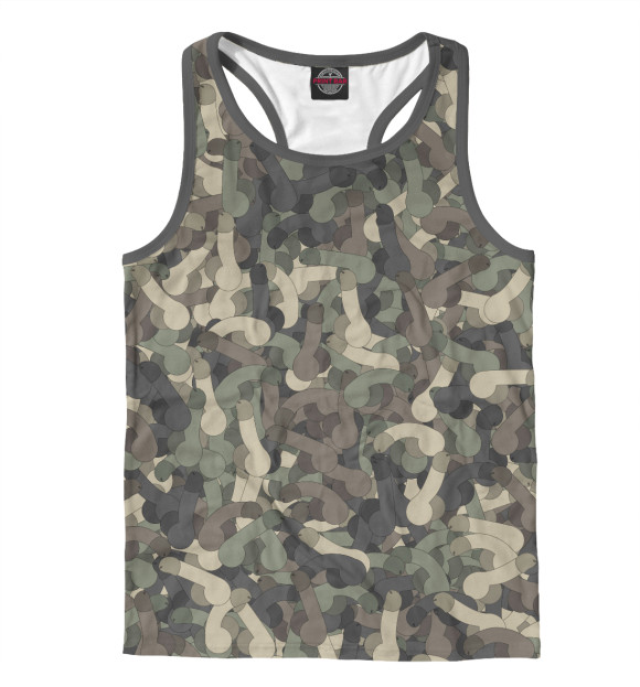 Мужская майка-борцовка с изображением Уёвый камуфляж цвета Белый
