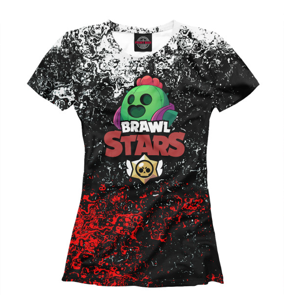Женская футболка с изображением Brawl Stars Spike цвета Белый