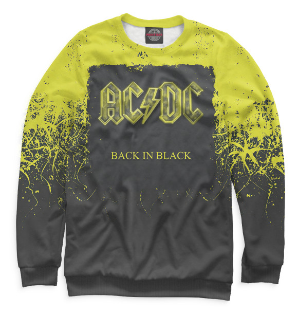 Свитшот для мальчиков с изображением Back in black — AC/DC цвета Белый