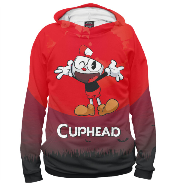 Женское худи с изображением Cuphead цвета Белый