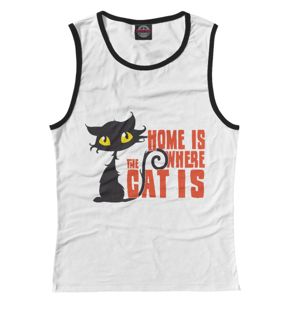 Майка для девочки с изображением Дом там, где кот цвета Белый