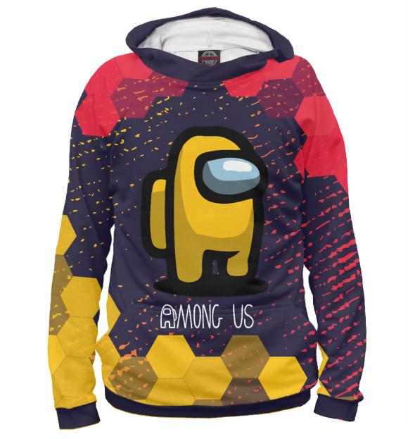 Мужское худи с изображением Among Us / Амонг Ас цвета Белый