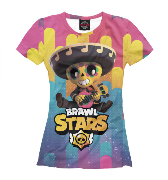 Футболка для девочек с изображением Brawl Stars Poco цвета Белый