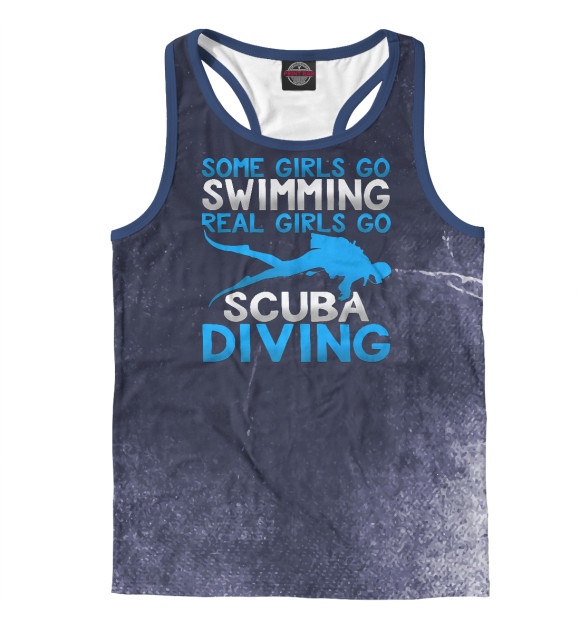 Мужская майка-борцовка с изображением Some Girls So Swiming Real цвета Белый