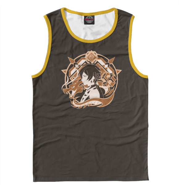 Мужская майка с изображением Genshin Impact - Zhongli цвета Белый