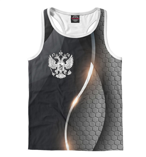 Мужская майка-борцовка с изображением Будущая Россия | Нано символика цвета Белый