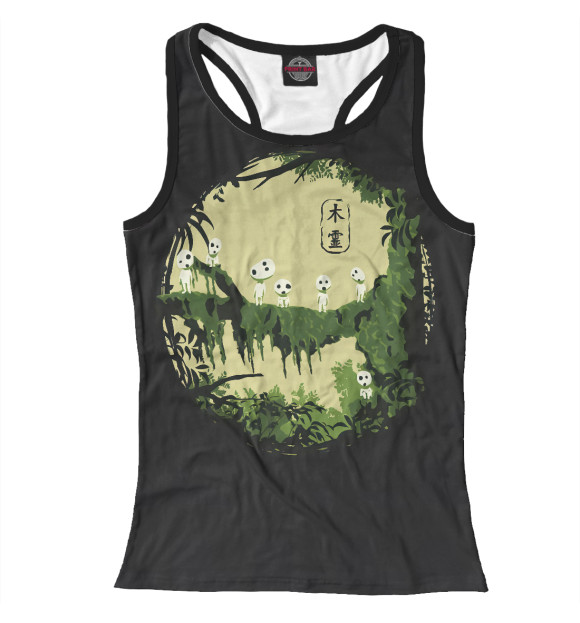 Женская майка-борцовка с изображением Принцесса Мононоке цвета Белый