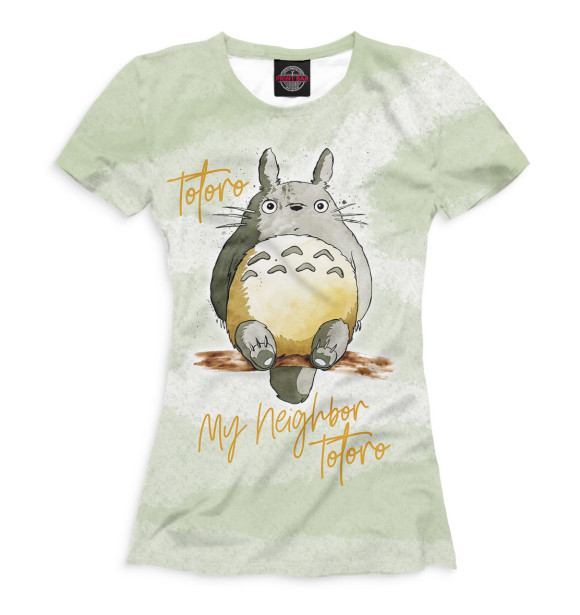 Женская футболка с изображением Totoro цвета Белый