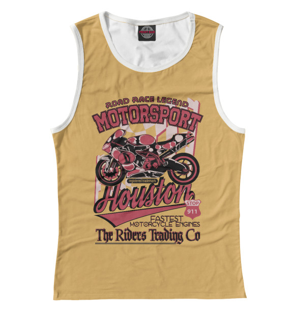 Женская майка с изображением Motorsport цвета Белый