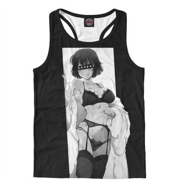 Мужская майка-борцовка с изображением Senpai цвета Белый