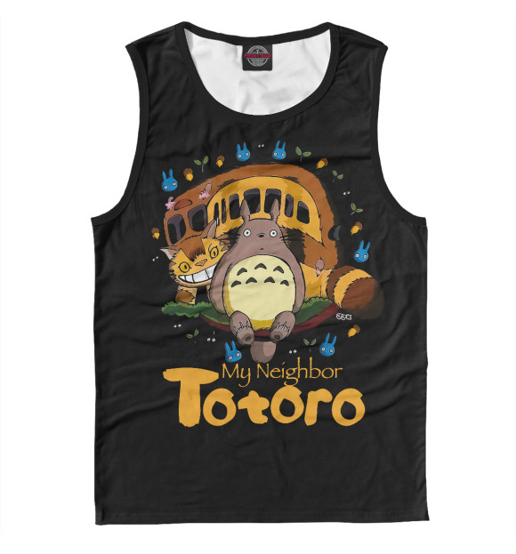 Мужская майка с притом Мой сосед Тоторо цвета Белый Мужская майка с изображением Мой сосед Тоторо цвета Белый