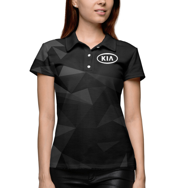 Женское поло с изображением КИА, KIA цвета Белый