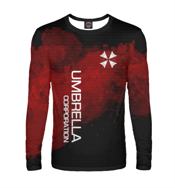 Мужской лонгслив с изображением Umbrella Corp цвета Белый