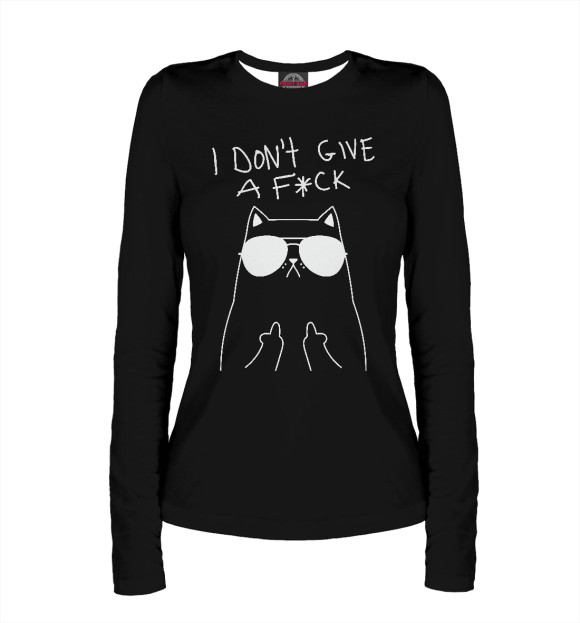 Женский лонгслив с изображением I Dont Give A F*ck цвета Белый