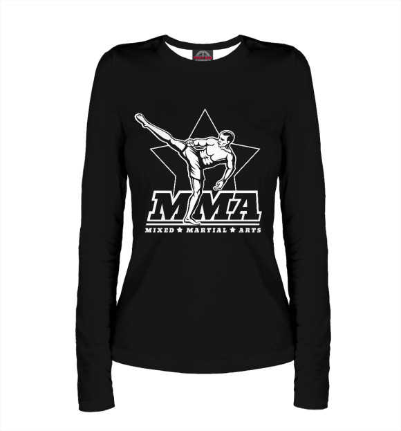 Женский лонгслив с изображением Mixed Martial Arts цвета Белый