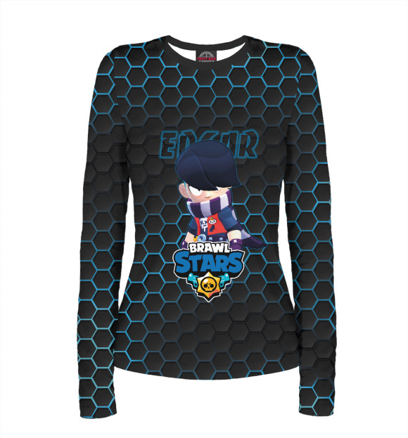 Женский лонгслив с изображением Эдгар. Brawl Stars цвета Белый