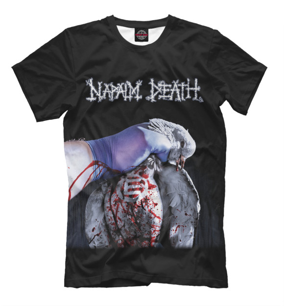 Мужская футболка с изображением Napalmdeath цвета Белый