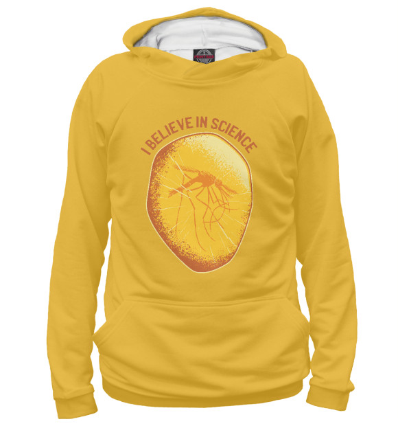Мужское худи с изображением Я верю в науку цвета Белый