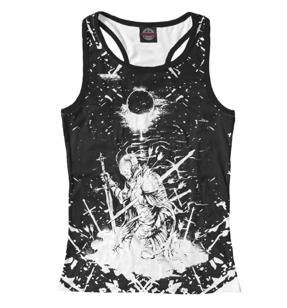 Женская майка-борцовка с притом Dark Souls цвета Белый Женская майка-борцовка с изображением Dark Souls цвета Белый