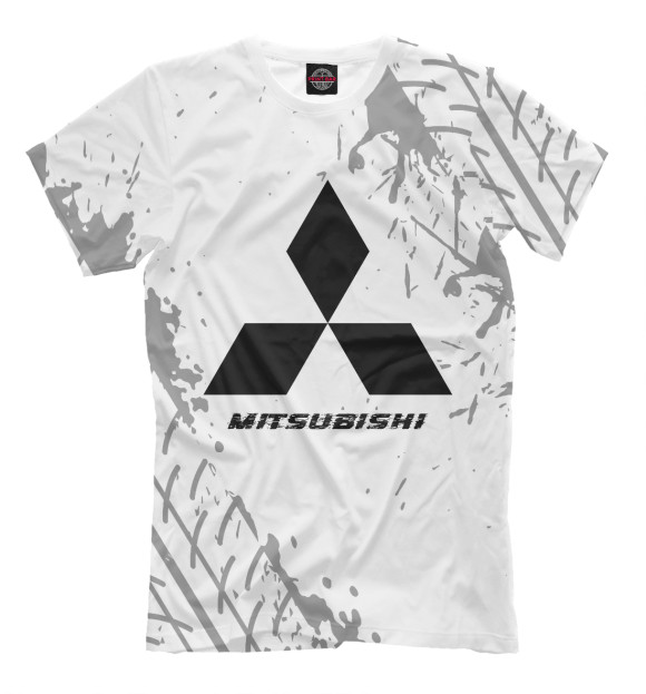 Мужская футболка с изображением Mitsubishi Speed Tires Белый цвета Белый