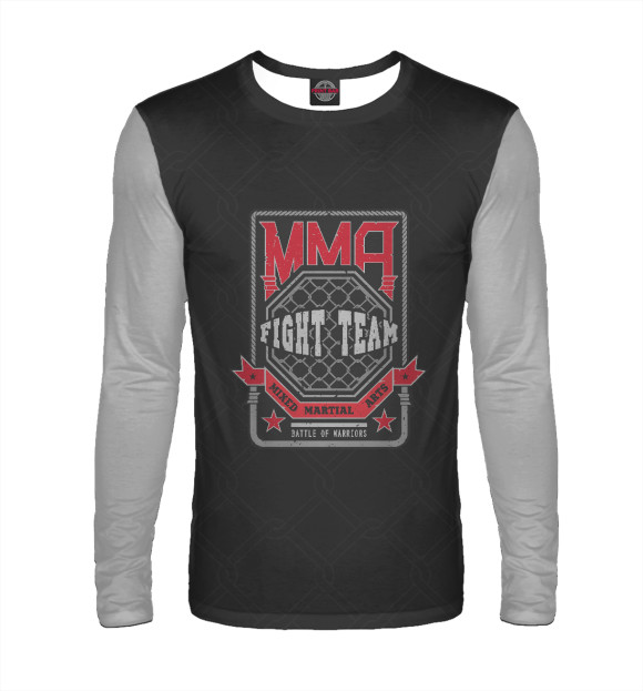 Мужской лонгслив с изображением MMA цвета Белый
