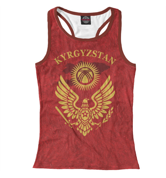 Женская майка-борцовка с изображением Киргизстан цвета Белый