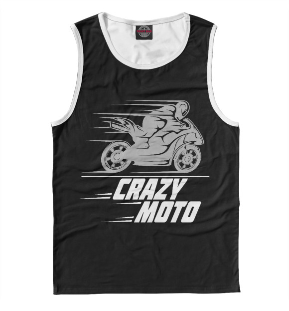 Майка для мальчика с изображением Crazy Moto цвета Белый