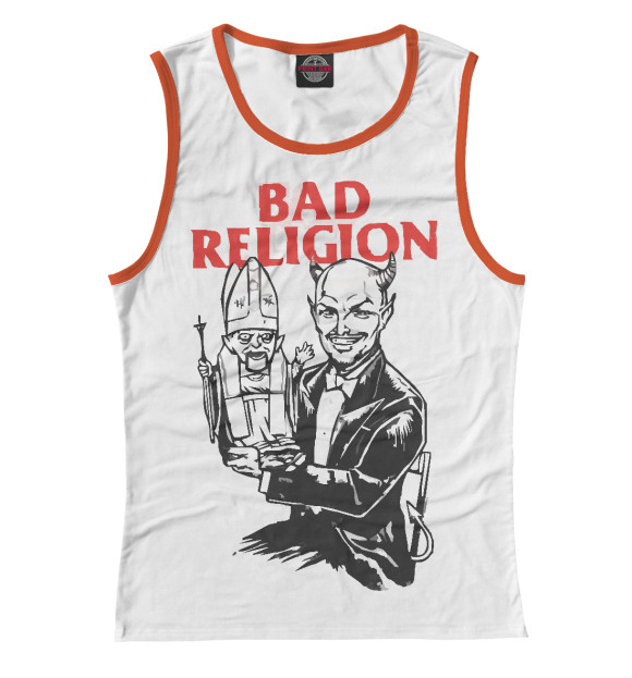 Майка для девочки с изображением Bad Religion цвета Белый