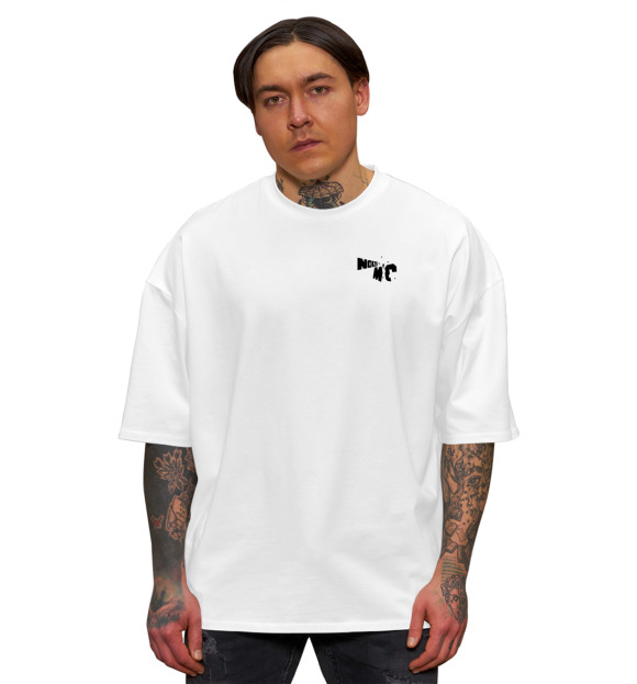Мужская футболка оверсайз с изображением Noize MC цвета Белый