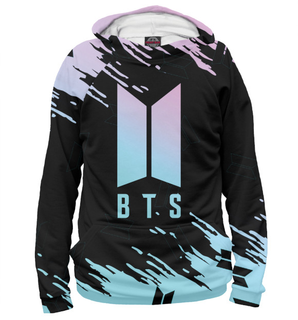 Женское худи с изображением BTS цвета Белый
