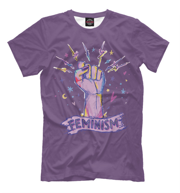 Мужская футболка с изображением Феминизм цвета Белый