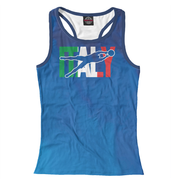 Женская майка-борцовка с изображением Italy Soccer цвета Белый