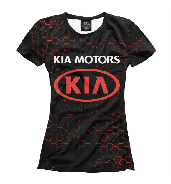 Футболка для девочек с изображением Kia Motors цвета Белый