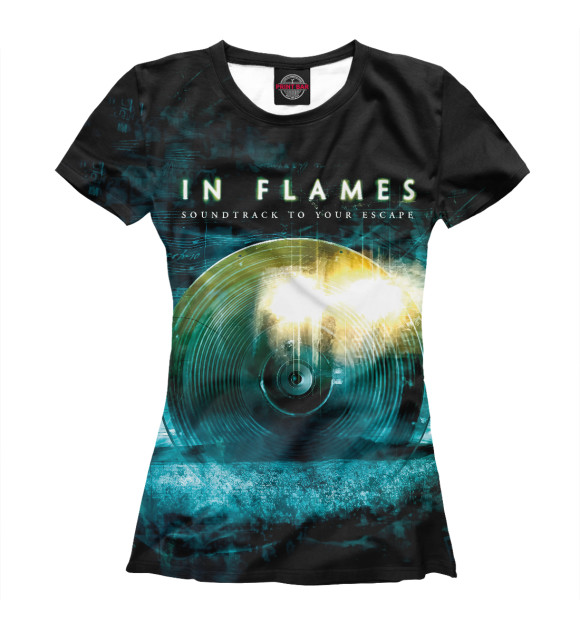 Футболка для девочек с изображением In Flames цвета Белый