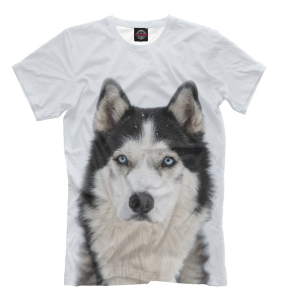 Футболка для мальчиков с изображением Хаски цвета Белый