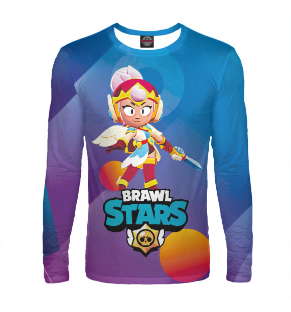 Мужской лонгслив с притом Джанет Janet BrawlStars цвета Белый Мужской лонгслив с изображением Джанет Janet BrawlStars цвета Белый