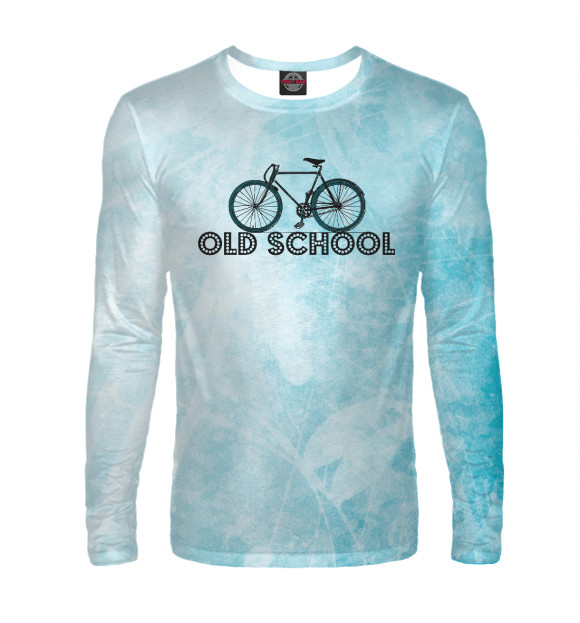 Мужской лонгслив с изображением Old school цвета Белый