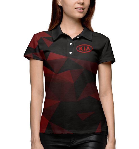 Женское поло с изображением КИА, KIA цвета Белый